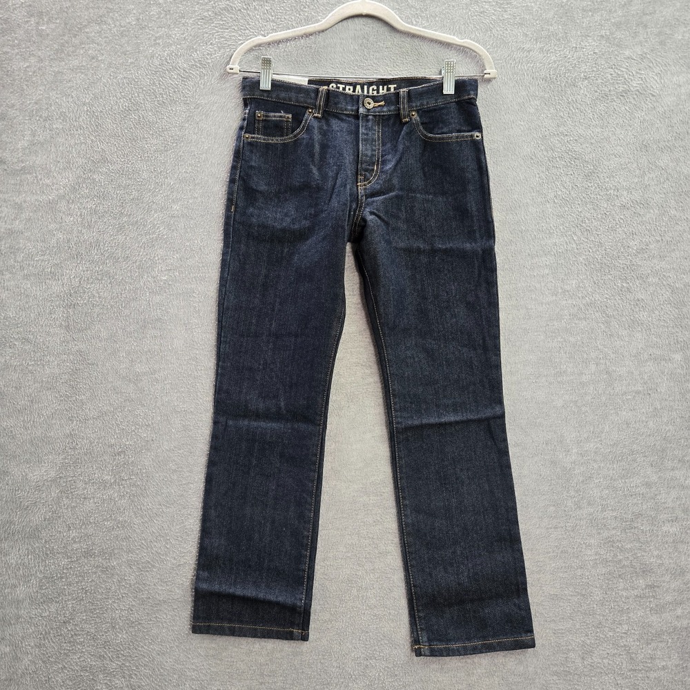 Crazy 8 Boys Jeans 10 Blue Husky Denim Straight Adjustable Waist 25" Inseam NWT